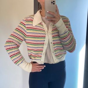 Zara rainbow cardigan with collar and buttons